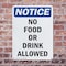 Signmission No Food Or Drink Allowed, 7 in W x Rectangle, Plastic OS-2PACK-NS-P-710-V-14578 - alternate 3